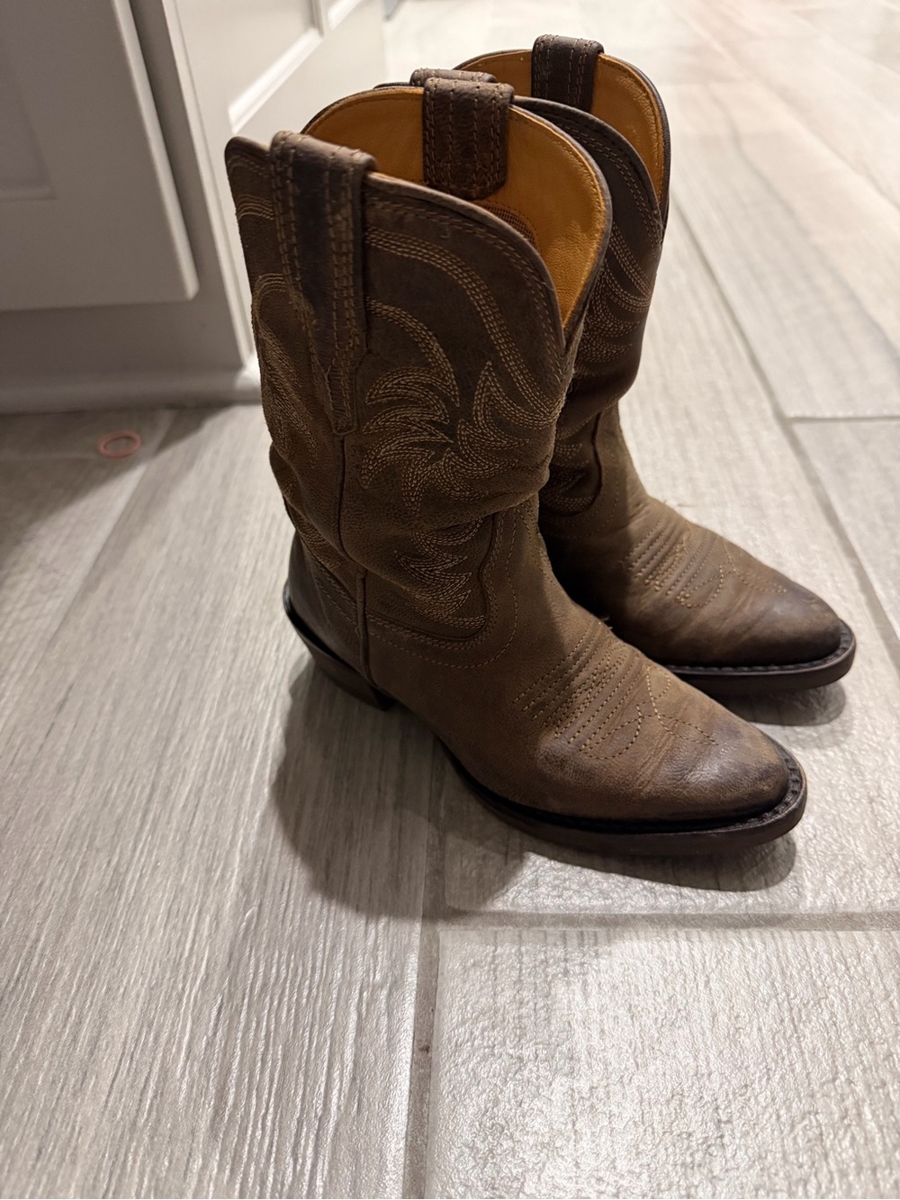 Tecovas toddler Rustic Brown Leather Western Boots size 11C